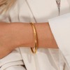 MVCOLEDY 18K Gold Plated Bangle Bracelet Stackable Thin Round Stainless