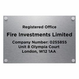 Standoff Aluminium Sign by ViroDisplay® – 300 x 200mm – Premium Brushed Aluminium – Satin Silver Standoff Fixings – Customisable Text