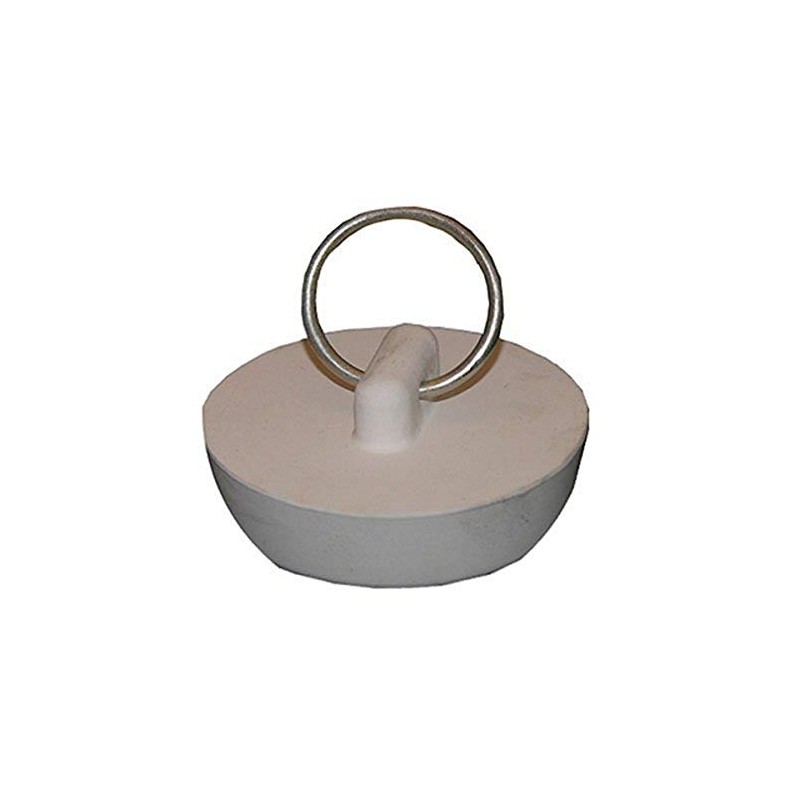 LASCO 02-3217 White Rubber Hollow Stopper for 2-Inch Drain Openings
