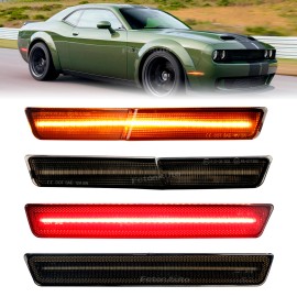 4pcs White Sidemarker for Dodge Challenger Scat Pack SRT Hellcat SRT Hellcat Redeye Widebody Side Marker Indicators LightsNumber of Bulbs: 4, Light Color: C03-02-0321 4PCS White, Lamp Type: LED