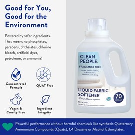 The Clean People Liquid Fabric Softener - Softens & Removes Static Cling - Vegan (100 Fl Oz, Fragrance Free)