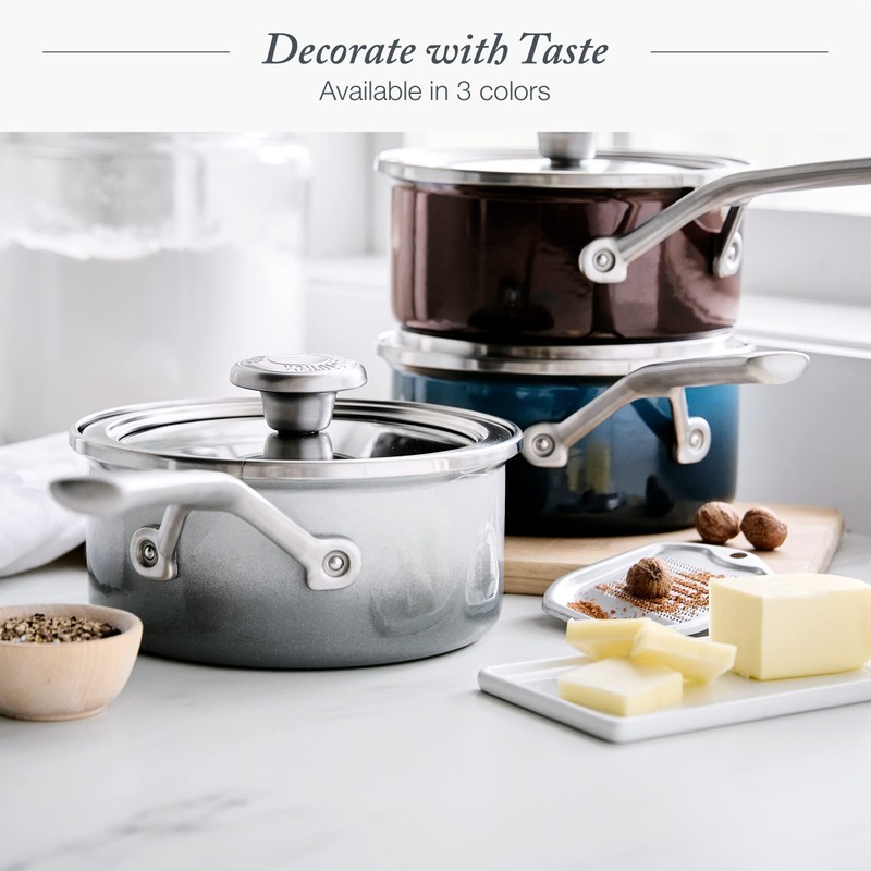 Merten & Storck European Crafted Steel Core Enameled Cookware, 1.4QT