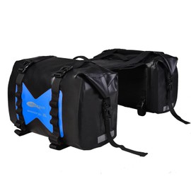Waterproof Motorcycle Saddle Bag - 30L Travel Luggage Bag for Motorcycle Travel - Motorcycle Side Bag - Removable Bag (Black, Pack of 2)