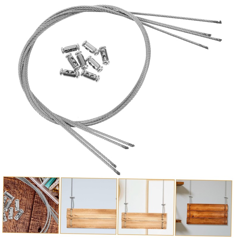 WOONEKY 4 Pack Galvanized Steel Wire Luggage Hanging Hardware Wire