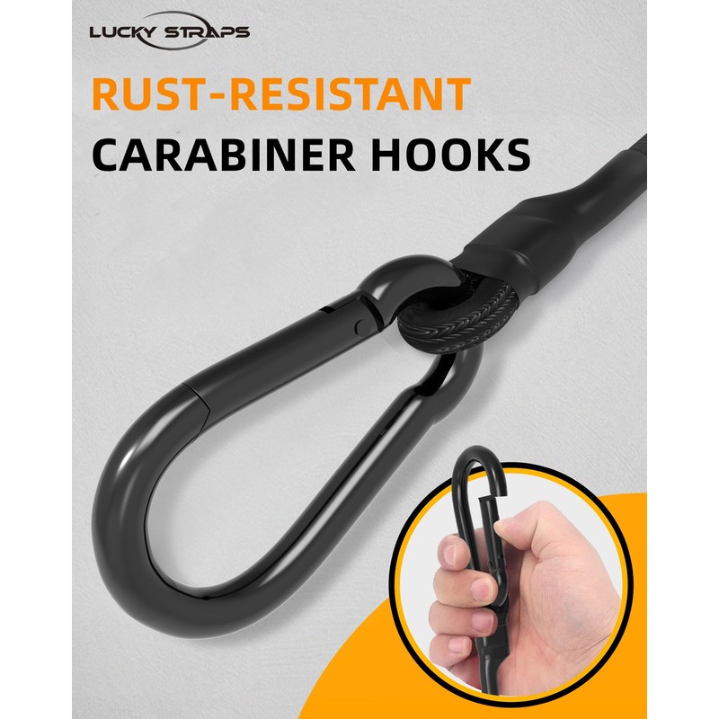 4 Inch Short Small Bungee Cords with Carabiner Hooks, 8