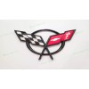 AUTO 1PC Black Rear Deck Lid Cross Flags Emblem Badge