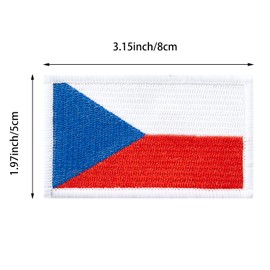 4Pcs Czech Czech Republic Flag Patches, Hook and Loop Embroidered Armband Flag Tactical Patches for Backpacks Hat Clothing Jackets.