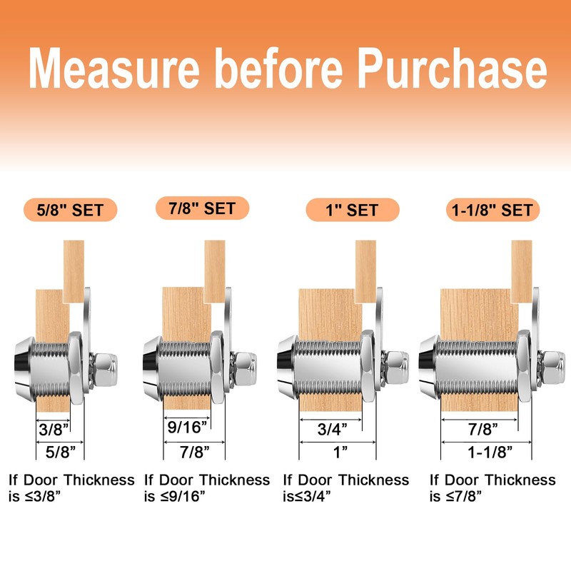 Cam Locks Keyed Alike 5/8" RV Storage Lock 4PCS RV
