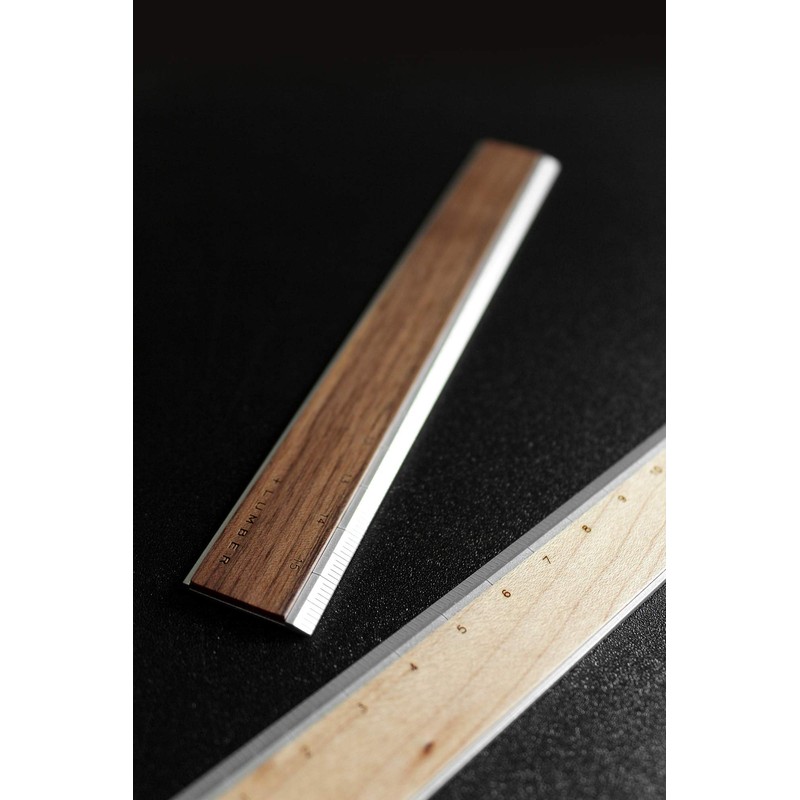 RULER Walnut Ruler with Inorganic Aluminum with Inorganic Wood