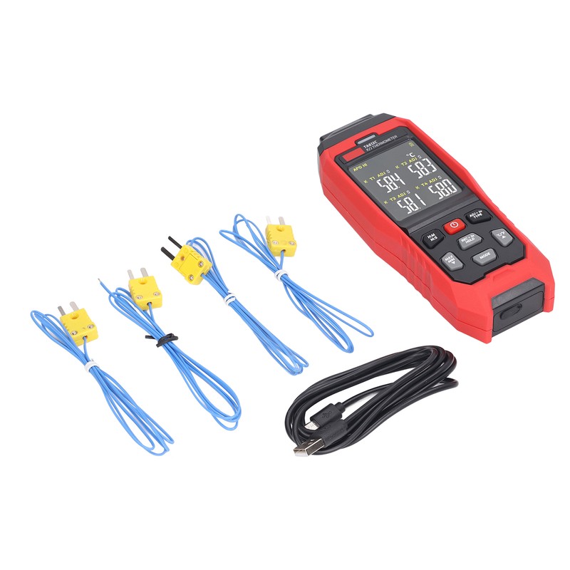 K Type Thermocouple Thermometer 4 Channel Accurate Measurement Digital Contact