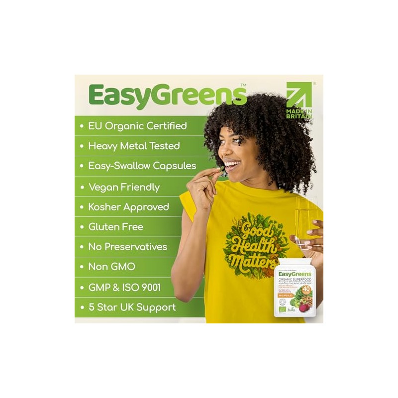 EasyGreens - Organic Super Greens Capsules – 100 Vegan Capsules