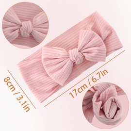 Dokeno Baby Bows Headband Baby Girl Rayon Headbands Pack of 3 Bows Children's Hair Accessories Baby Stretch Turban for Newborns Toddlers Children