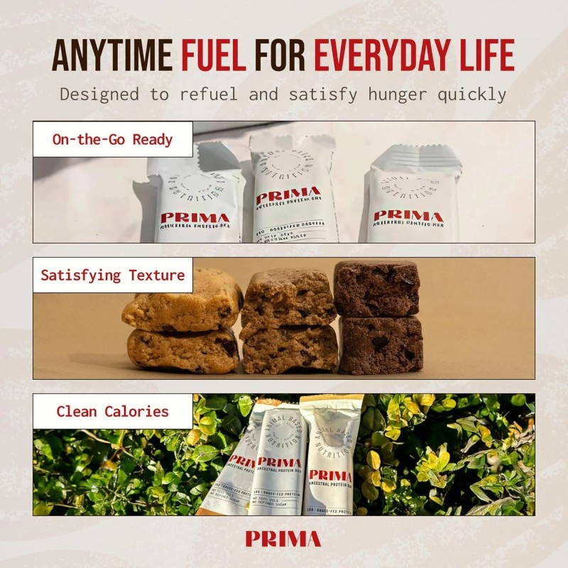 PRIMA Ancestral Protein Bar – Grass-Fed, Animal-Based Protein – Variety