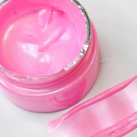 Shimmer Metallic Acrylic Paint Metallic Chalk Paste 1.7oz/50ml, Ideal for Wood/T-Shirts/Glass/Stone, DIY Crafts Projects Glitter Pearlescent Pink Golden Pigment Suitable for Beginners Artists