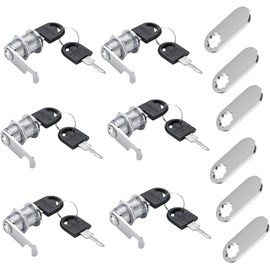 Cabinet Lock, Cam Lock, 6 Pack Cabinet Locks with Keys, 13/16 Inch Cam Lock Keyed Different, Tubular Locks Replacement Set Secure for Files Drawer, Mailbox