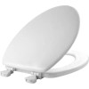 Glacier Bay Elongated Enameled Wood Closed Front Toilet Seat White
