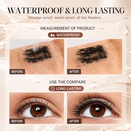 4D Silk Fiber Mascara, Waterproof & Smudge Proof, Volumizing Lash (4 Packs) | Extension Voluminous Fiber Mascara Mascara Long-Lasting No Flaking Natur