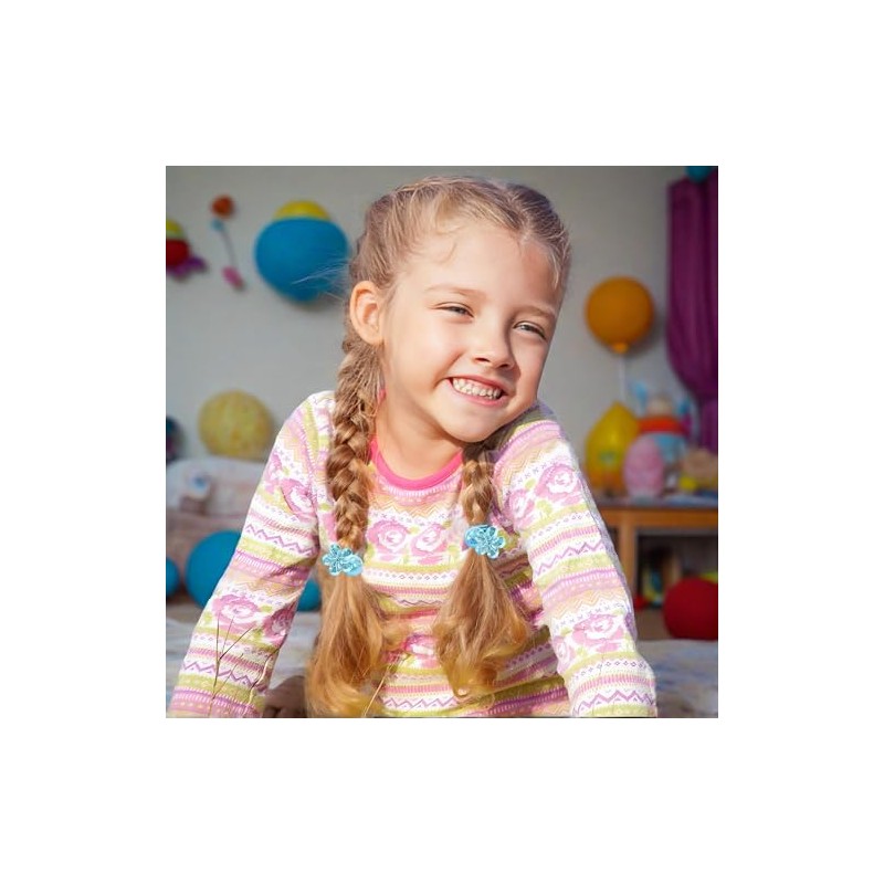 12 Gomas para El Pelo con Bolitas para Niñas Pequeñas,