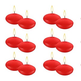 30 Pieces Tea Wax ,Unscented Floating Candles,Smokeless Floating Water Candle for Wedding Party Pool SPA Valentine's Day Bathtub Dinner Christmas Party Decoration (Red)