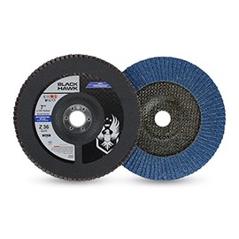 BHA Zirconia Grinding and Sanding Flap Discs T27, 7" x 7/8" - 10 Pack (60 Grit)