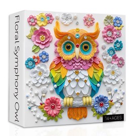 Owl Puzzles for Adults 1000 Pieces, Nature Flower Bird Jigsaw Puzzles, Crystal Floral Owl Puzzle as Animal Decor