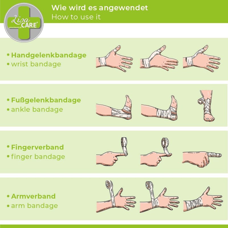 LisaCare Pflasterverband, Wundpflaster, Kinderpflaster, Tierpflaster, elastisch & ohne Kleber, 2,5cm