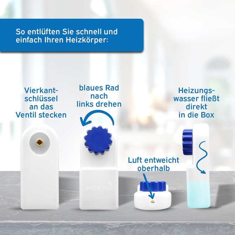 kör4u Radiator Bleeding Box, Heater Bleed Box, Key Radiator Bleeder,