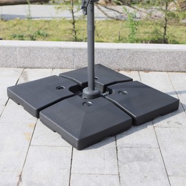 Outsunny Large 4 Piece Square Fillable Weighted Offset Market Patio Umbrella Base
