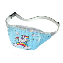 Women Girls Boys Unicorn Reversible Sequins Fanny Pack Waist Pack Women Crossbody Chest Bum Belt Bag