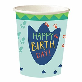 Amscan 9912586 - Dino-Mite Dinosaur Party Paper Cups - 8 Pack