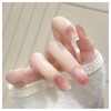 SEMTIM Nail Tips, 24 Pieces, Medium, Short, Round False Nails,