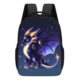KOYI Kids Dragon Backpack Baby Dragon in Galaxy Style Backpack for Boys Girls, 16 Inch Kids Backpacks for Kindergarten, Elementary School Boys and Girls, Childish Animal in Dark Space