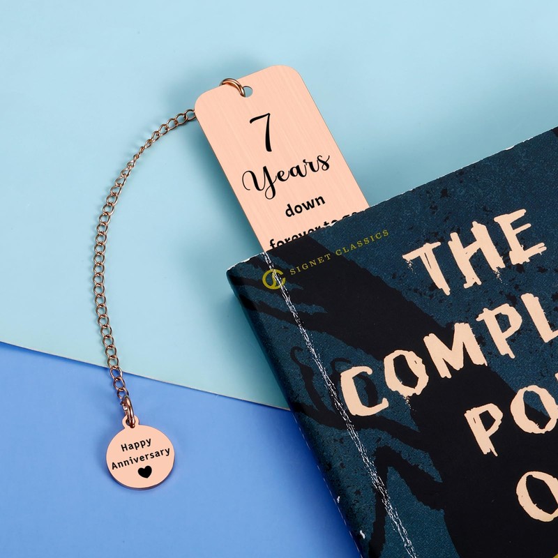 Copper Anniversary Bookmark Gifts for Her Him 7 Year Copper