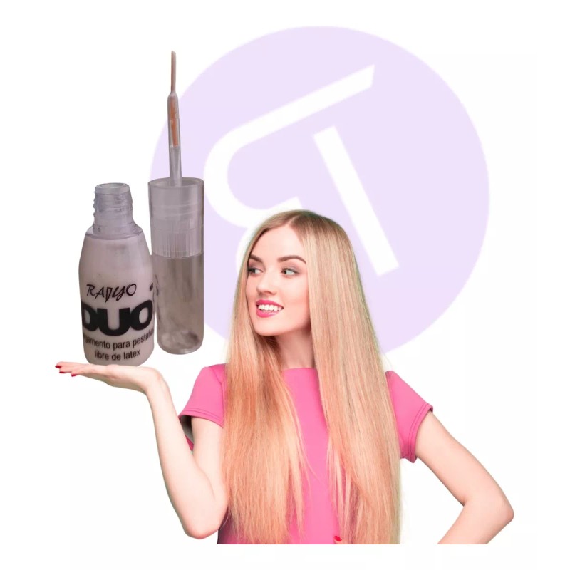 Dúo Raiyo Pegamento Pestañas Duo Rayo Transparente Invisible Sin Latex