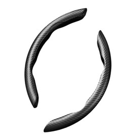 CJWUHAO Steering Wheel Cover, For Cars, Steering Cover, Universal, Carbon Fiber, Light Vehicles, Ordinary Cars, Car Accessories, D-Shaped, Round, Interior, Parts, Accessories, S, M, Black