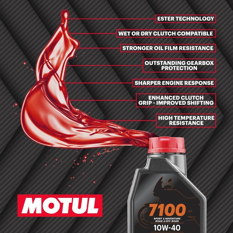 Motul 7100 4T 10W-40 Synthetic Motorcycle Engine Oil, Road &