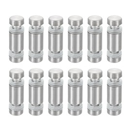 uxcell 12 Pcs Standoff Screws, 1/2" x 1" Stainless Steel Double Head Advertising Screws Wall Standoff Mounts Hardware for Acrylic Glass Sign Holder Wine Glass Rack, Silver