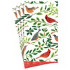 Caspari Songbirds and Holly Paper Guest Towel Napkins in White