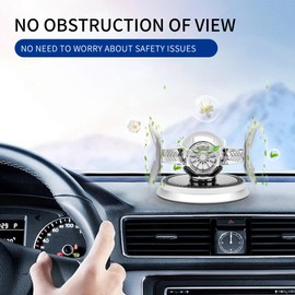 Car Air Freshener, Solar Energy Rotating Aromatherapy Al Alloy Diffuser,Long-Lasting Fragrance，Interior Decoration Accessories Diffuser for Car and Home（Silver）