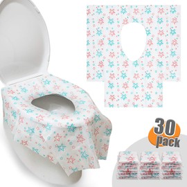 HBselect 30 Piece Disposable Toilet Cover, Toilet Cover 65 x 60 cm, Toilet Seat Cover, Suitable for Children and Adults, Great for Public Toilets