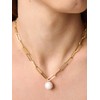 PERLVOYA Large Pearl Paperclip Chain Necklace for Women, 12-13mm AAAA