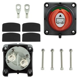 Rebuild Skills Waterproof, Power Isolator, On/Off Battery Power Disconnect Switch, Marine Auto RV ATV Jetski 12V-50V High Run and Start Current, Surface Mount (On-Off 275A Switch)