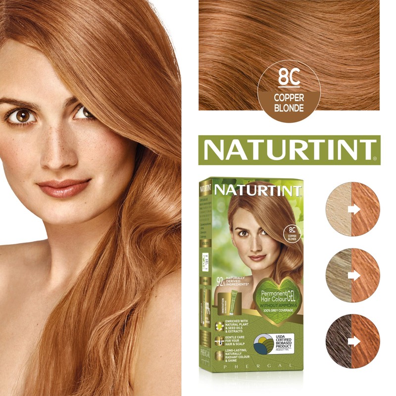 Naturtint 8C Copper Blonde Permanent Hair Color (Pack of 1),