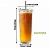 ZCLYHT Glass Cup Juice Drink Straw Cup with Lid, 21oz