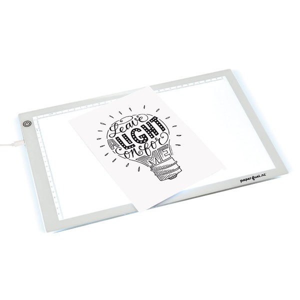 Vaessen Creative Paperfuel A4 LED Lightpad for Drawing and Sketching Hand Lettering, Diamond Painting and Other Crafts, White
