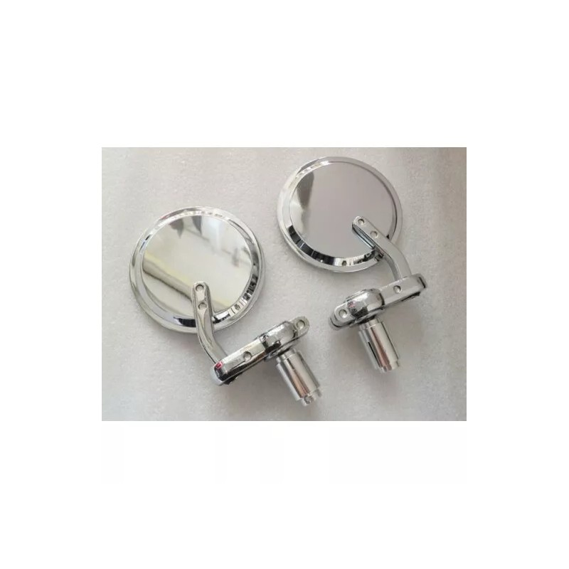 KEEPDSGN 7/8" Bar End Chrome Motorcycle Rearview Mirror Fit For