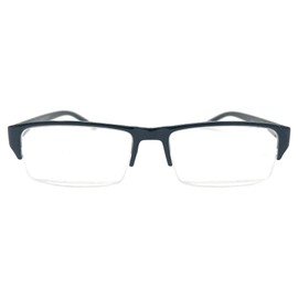 Incredible Bargains The Logan Half-Rim Readers, Stylish Rectangle Half Frame Reading Glasses + 3.50 Black
