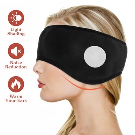 OATIPHO Sleep Ear Muffs, 2-in-1 Sleep Mask and Earplugs, Ear Muffs Ear Warmer Headband Winter Sleeping Ear Wrap Soft Eye Cover for Men Women