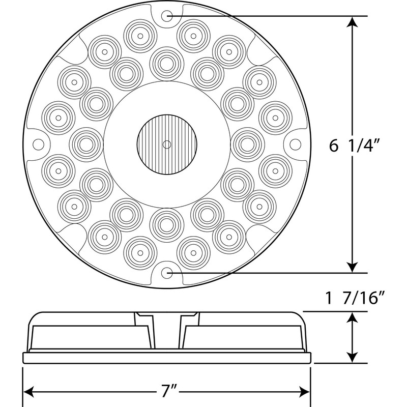 Optronics STL90R24BP Red 7" Round LED Transit Tail Light