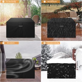 Dokon Garden Furniture Cover, Waterproof, Heavy Duty, 600D Oxford Fabric, Garden Table Tarpaulin, Winterproof, Windproof, UV-Resistant Protective Cover for Lounge Furniture Sets, Seating Group (90 x